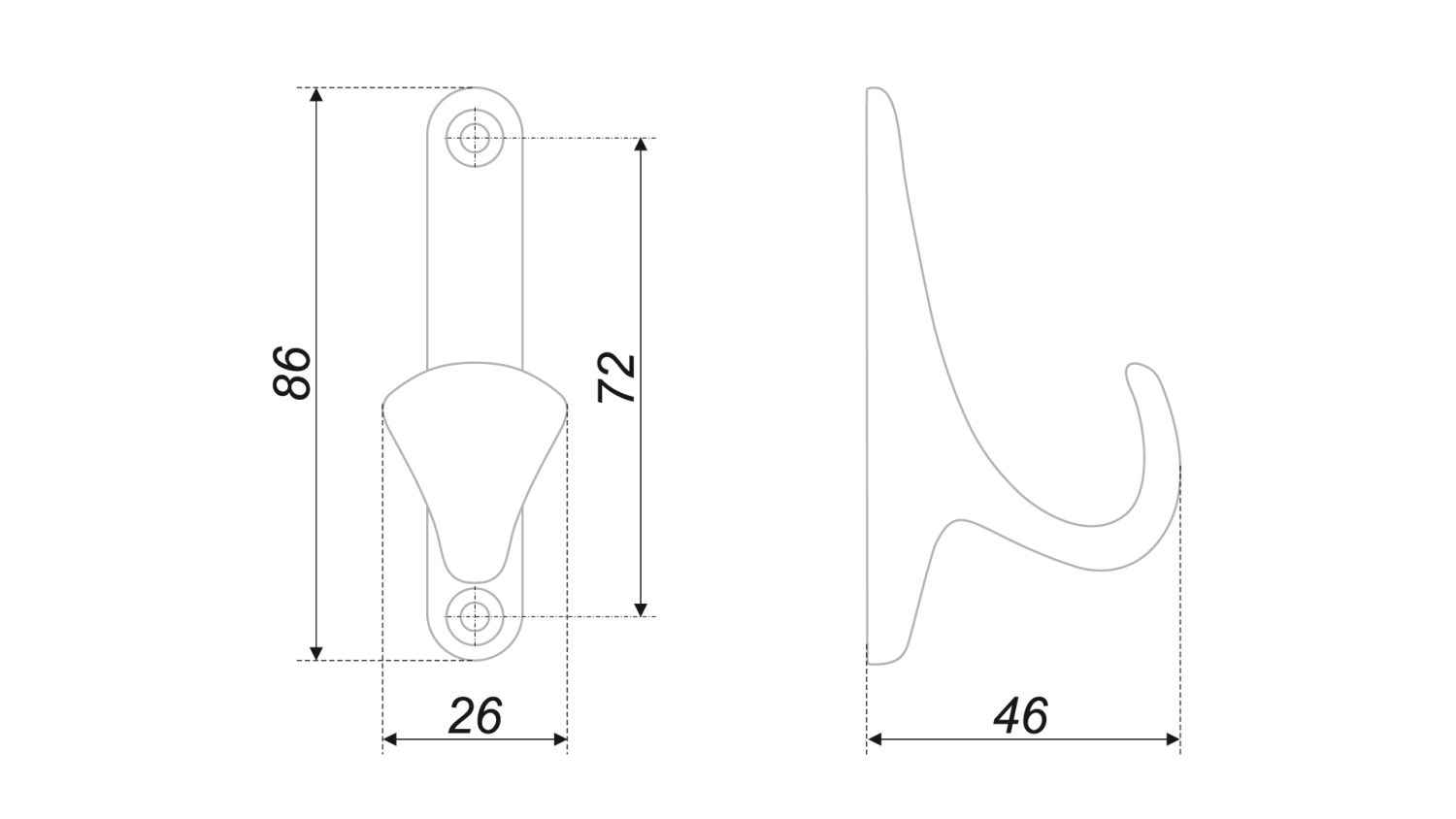 крючок K102CP.2 LUIS хром (20) ПОД ЗАКАЗ