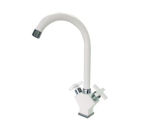 CARMESI GR331 Смеситель высокий излив двухрычажный GERDAMIX (белый)