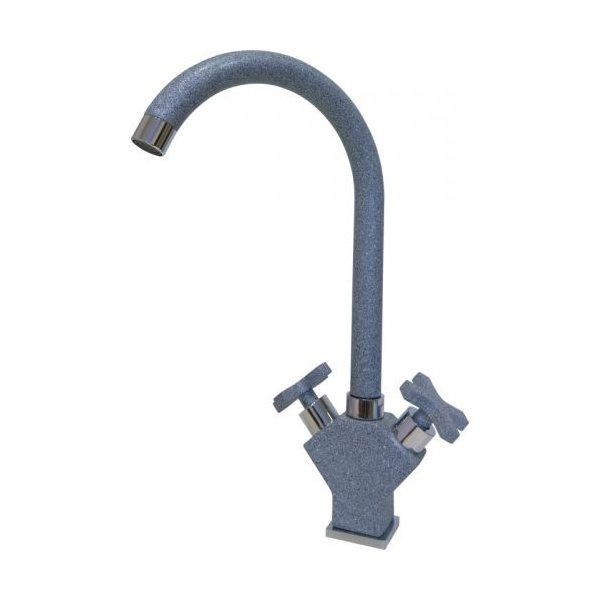 CARMESI GR310 Смеситель высокий излив двухрычажный GERDAMIX (серый)