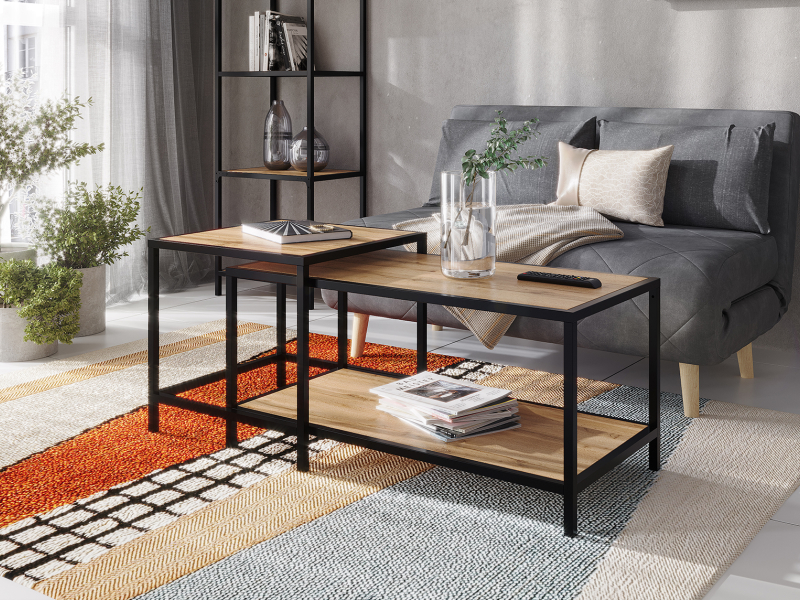 Стол журнальный №2 Loft 900х440х450 (каркас) черный