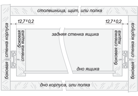 Комплект направляющих шариковых, цинк, L=600мм, (до 25кг) DB4501Zn/600