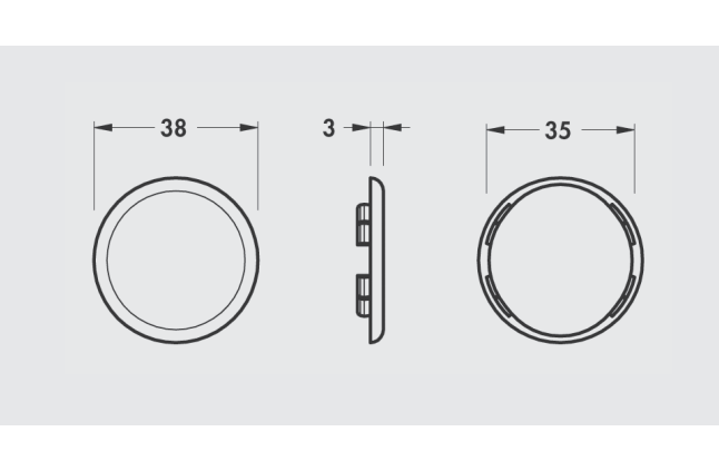 Заглушка d35мм (д/подвески арт. 816), антрацит ВЫВОД