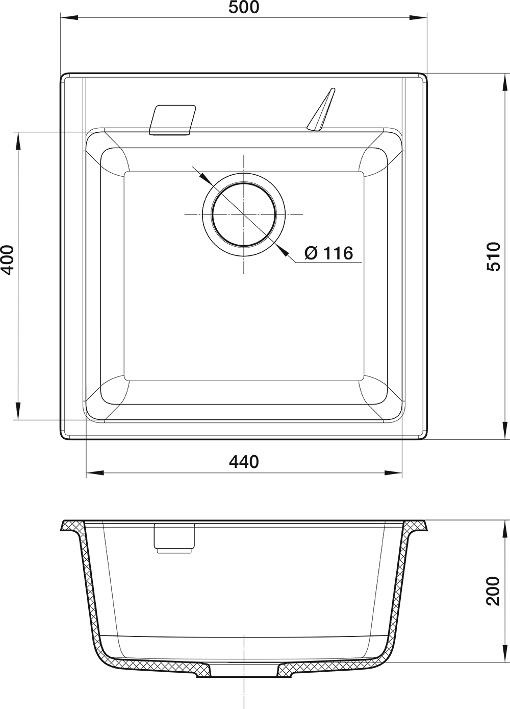 Мойка Rivelato RAUM RM-50 Grigio metallizzato П/ЗАКАЗ