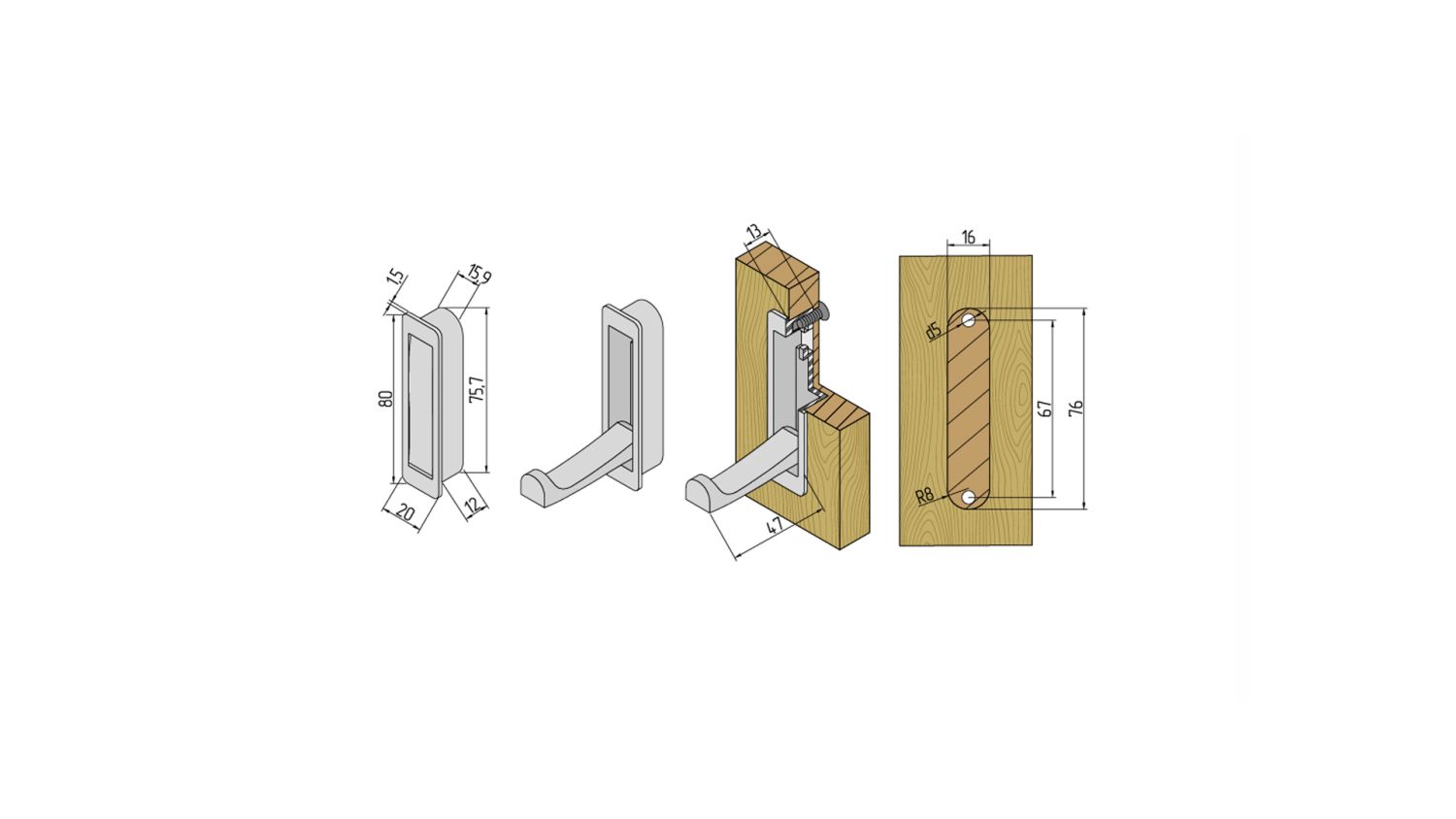 крючок K100BSN.12 атласный никель никель (40) врезной ПОД ЗАКАЗ