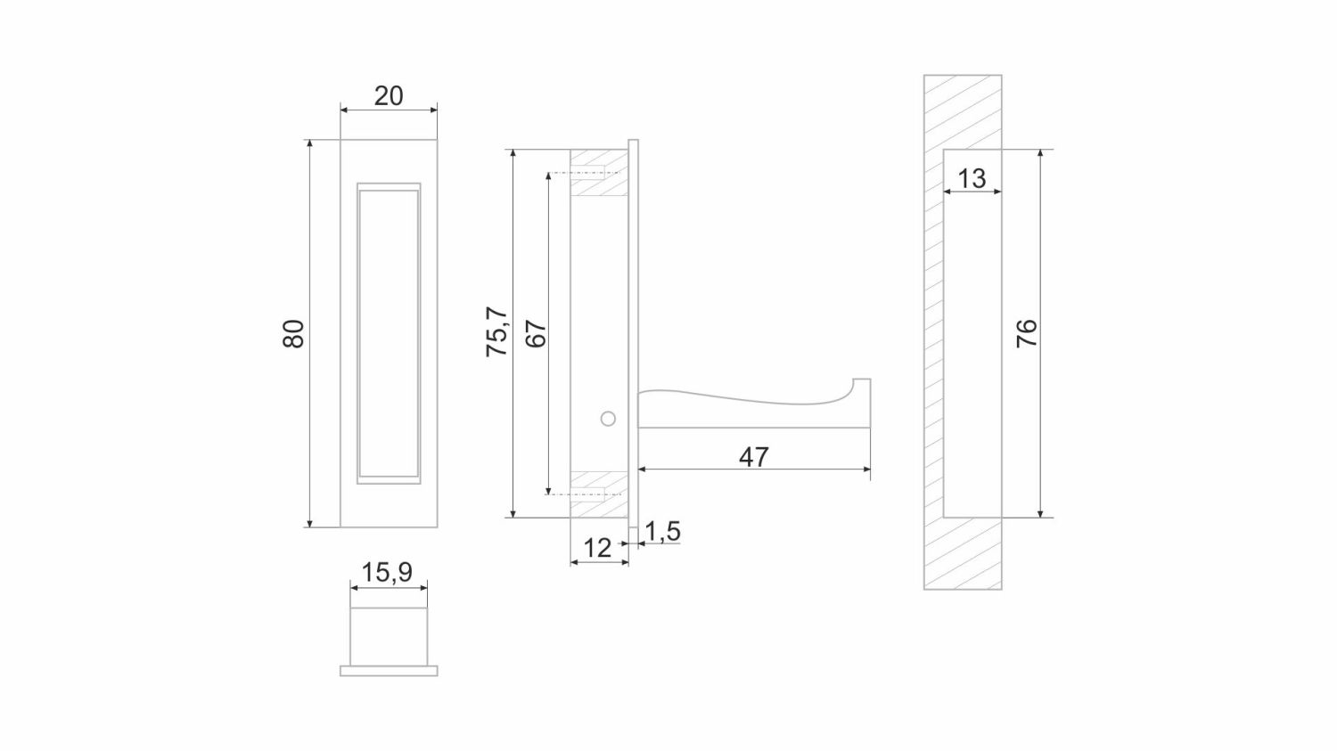 крючок K100BSN.12 атласный никель никель (40) врезной ПОД ЗАКАЗ