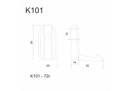 крючок K101CP.7 SOLO хром (50) П/ЗАКАЗ